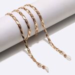 Металлическая нескользящая цепочка золотого цвета, для очков и масок GL1494