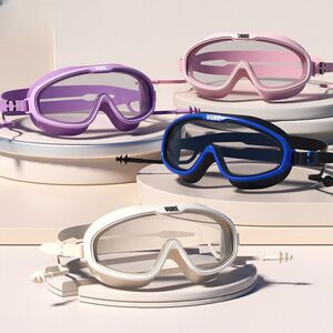 Очки для плавания водонепроницаемые с защитой от запотевания, с берушами и  шапочкой, YJ309-YU