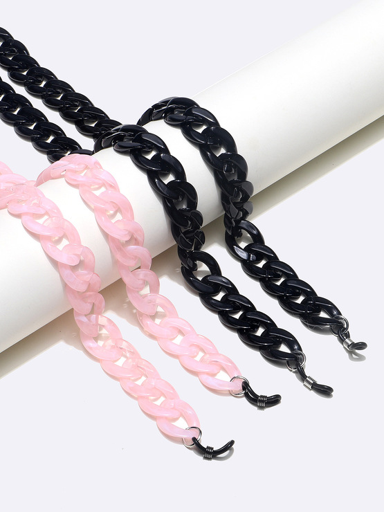 Набор из двух золотых цепочек для очков с разноцветным стеклом GM152