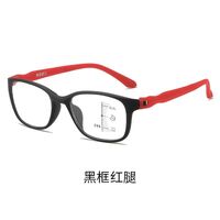 Plastic TR90 screwless glasses for reading multi-focus, with Blue ray cut protection, diopters from 0.00 to +4.00, RMC=62-64, KY005多焦点