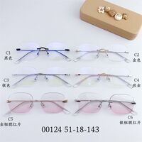 Оправа металлическая безободковая, линзы с Blue Block покрытием SANTA 00124