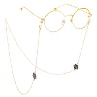 Gold-colored metal non-slip chain, with black rose, for glasses and masks GL394