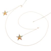 Gold-colored metal non-slip chain, with pendant star, for glasses and masks GL824