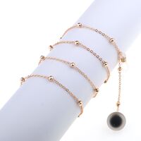 Gold-colored metal non-slip chain, with beads and black balls, for glasses and masks GL787