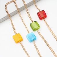 Металлическая нескользящая цепочка золотого цвета, с цветными бусинами, для очков и масок GA047