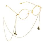 Gold-colored metal non-slip chain, with crab  pendant, for glasses and masks GL726