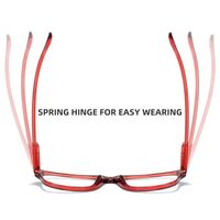 Plastic reading glasses KY858 with Blue ray cut protection and flex hinges, diopters from 0.00 to +4.00, RMC=62-64