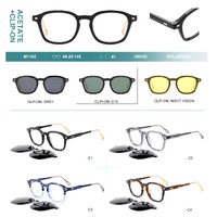 Plastic acetate frame + polarized clip-on Big City M1102S