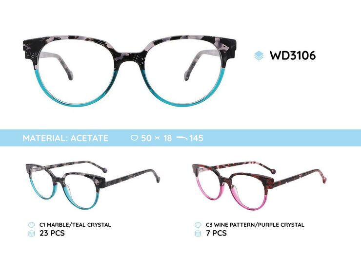 Plastic frames for glasses acetate material WD3106