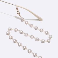 Металлическая нескользящая цепочка золотого цвета, с жемчужным сердцем, для очков и масок GL1623