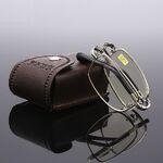 Очки металлические складные для чтения JY303黄片 с футляром, диоптрии от +1.00 до +4.00, РМЦ=62-64