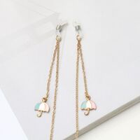 Gold-colored metal non-slip chain, with umbrella, for glasses and masks GA018