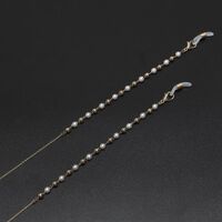 Металлическая нескользящая цепочка золотого цвета, с жемчугом, для очков и масок GL765