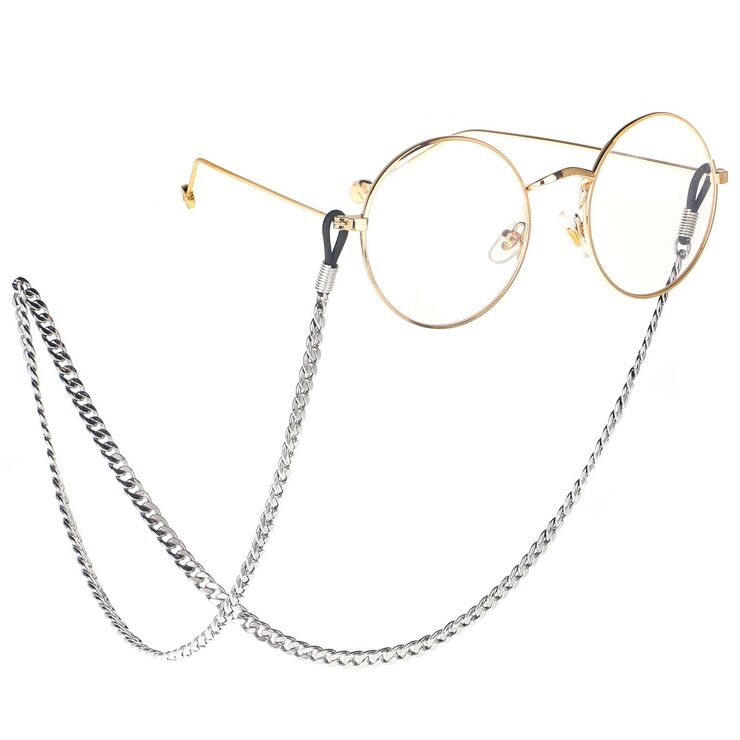 Silver-colored metal non-slip chain, for glasses and masks GS003