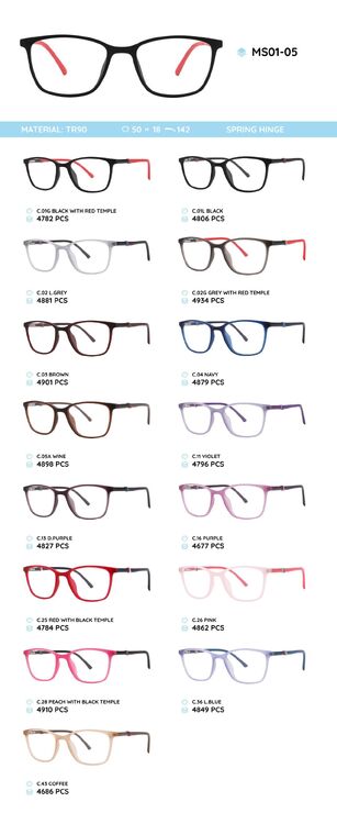 TR-90 plastic frames for glasses MS01-05