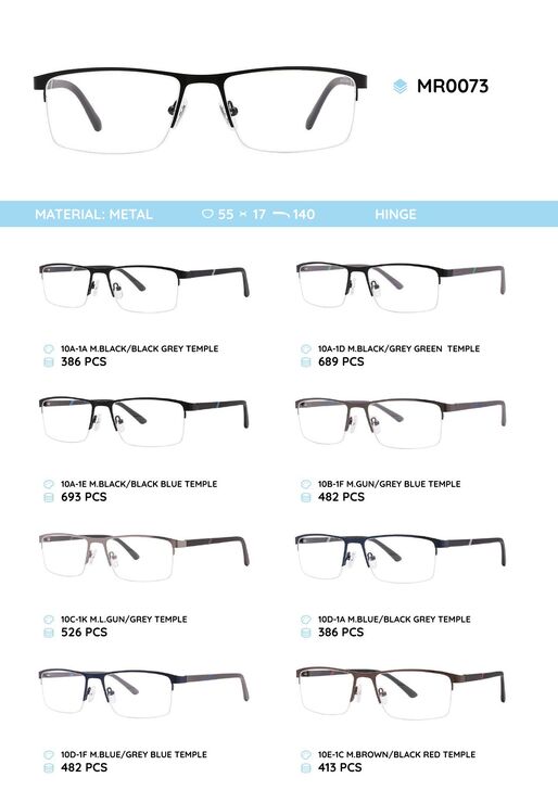 Металлическая оправа с дужками из материала TR-90 MR0073