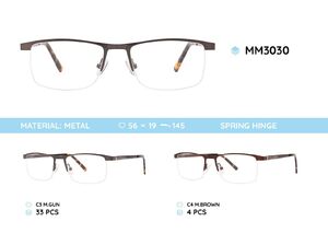 Оправа для очков металлическая мужская полуободковая MM3030