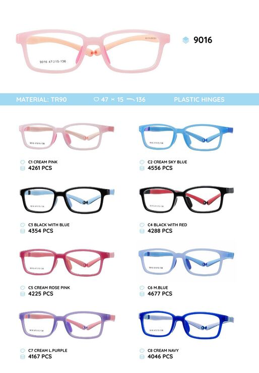 TR90 plastic eyeglasses frame for kids 9016