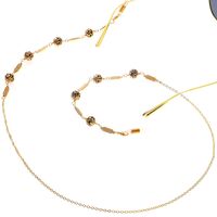 Gold-colored metal non-slip chain, with balls, for glasses and masks GL090