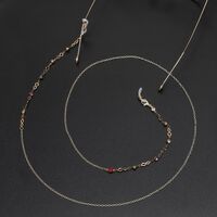 Gold-colored metal non-slip chain, with colorful rhinestones, for glasses and masks GL630