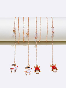 Set of two glasses chain with Christmas deer and antlers GM068