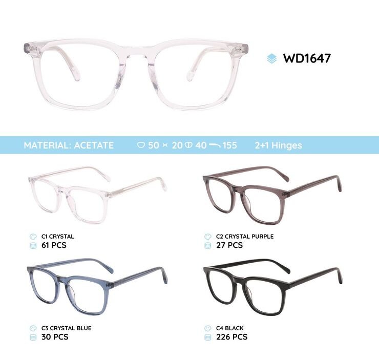 Plastic acetate eyeglasses frame WD1647