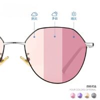 Очки металлические фотохромные с защитой от синего света 9621-2-GT