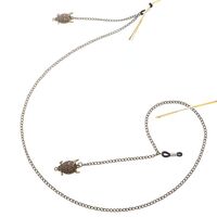 Bronze-colored metal non-slip chain, with owl pendant, for glasses and masks GL200