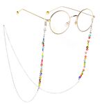 Metal non-slip chain, with glass beads, for glasses and masks GL179