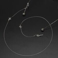 Silver-colored metal non-slip chain, with cross, for glasses and masks GL587