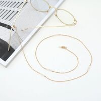 Gold-colored metal non-slip chain, with colored beads, for glasses and masks GA068