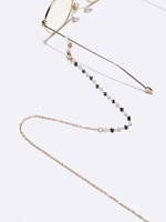 Golden glasses chain with color crystal hearts GL1312