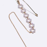 Металлическая нескользящая цепочка золотого цвета, с жемчугом, для очков и масок GL1393