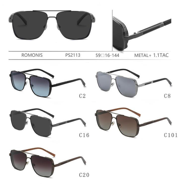 Polarized metal sunglasses for men Romonis PS2113-R