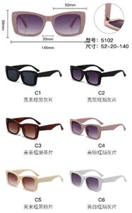PC plastic sunglasses with metal hinge 5102W