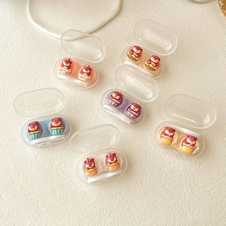 Mini soft contact lens kit PP-X69底坐玫红熊
