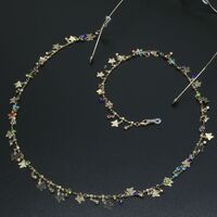 Металлическая нескользящая цепочка, с цветными камнями, для очков и масок GL509