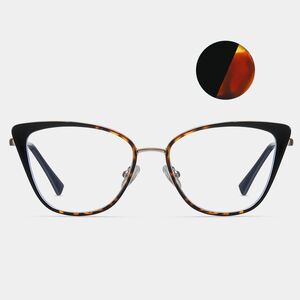 Combined frame (metal + TR90) or glasses with blue light protection, with spring hinges FA87262