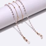 Металлическая нескользящая цепочка золотого цвета, с жемчугом, для очков и масок GL1435