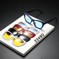 TR90/PC plastic frame + 5 polarized sun protection magnet clip-on set + leather bag El Dorado EL2349D