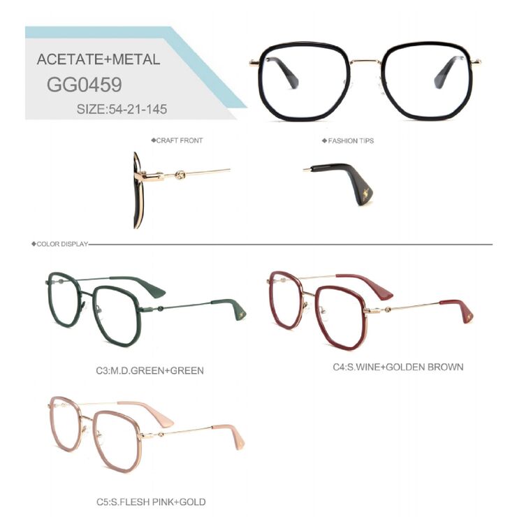 Combined frames for glasses, acetate + metal Big City GG0459