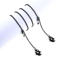 Black-colored metal non-slip chain, with pendant black angel, for glasses and masks GL834