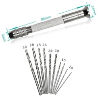 Дрель ручная спиральная с набором спиральных сверл 10 штук