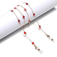 Металлическая цепочка со стразами для очков и маски GL1091