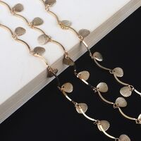 Gold-colored metal non-slip chain, with gold shell, for glasses and masks GL741