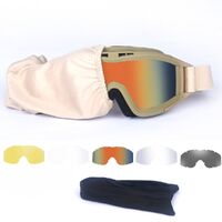 Safety shockproof tactical fog-proof with sponge goggles, set with 3 and 5 lens, 蝗虫大集合-DX