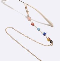 Gold-colored metal non-slip chain, with glass beads, for glasses and masks GL1468