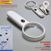 Лупа карманная для чтения с подсветкой MG6B-4, увеличение X3.4.5, Ø50.65.75 мм