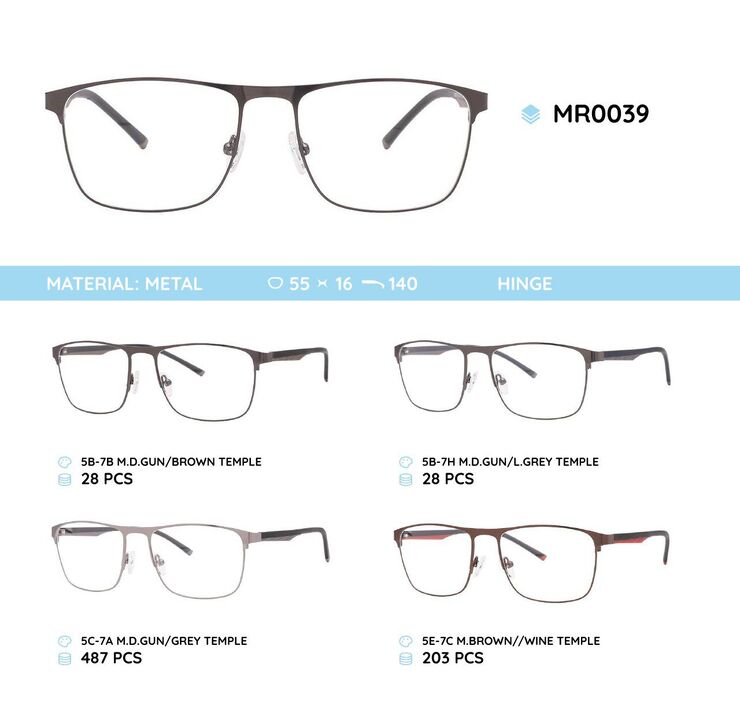 Металлическая оправа с дужками из пластика TR-90 MR0039