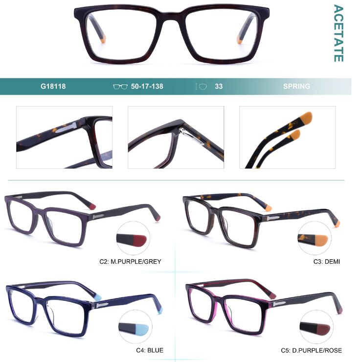 Plastic frames for glasses, acetate material Big City G18117
